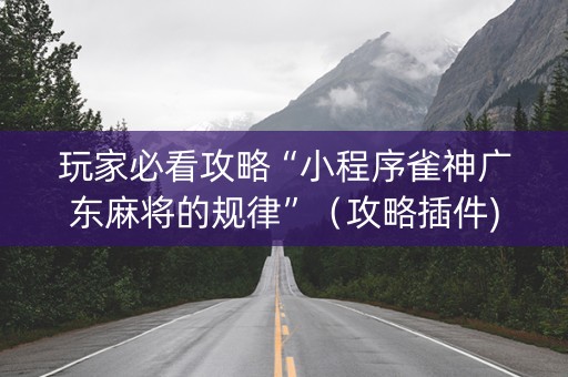 玩家必看攻略“小程序雀神广东麻将的规律”（攻略插件)