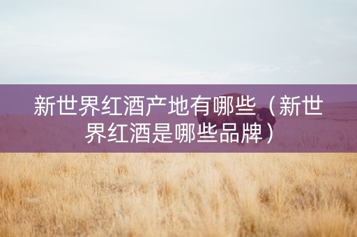新世界红酒产地有哪些（新世界红酒是哪些品牌）