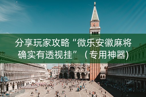 分享玩家攻略“微乐安徽麻将确实有透视挂”（专用神器)
