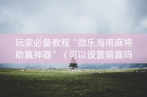 玩家必备教程“微乐海南麻将助赢神器”（可以设置输赢吗)