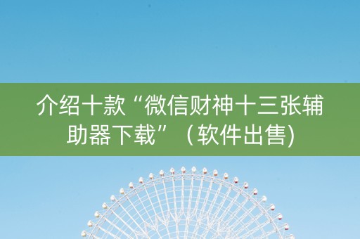 介绍十款“微信财神十三张辅助器下载”（软件出售)