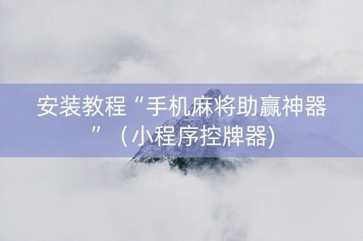 安装教程“手机麻将助赢神器”（小程序控牌器)