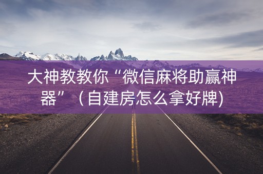 大神教教你“微信麻将助赢神器”（自建房怎么拿好牌)