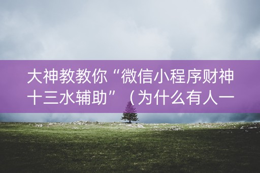大神教教你“微信小程序财神十三水辅助”（为什么有人一直赢)