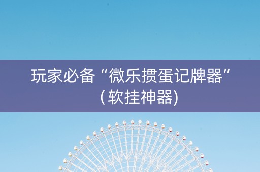 玩家必备“微乐掼蛋记牌器”（软挂神器)