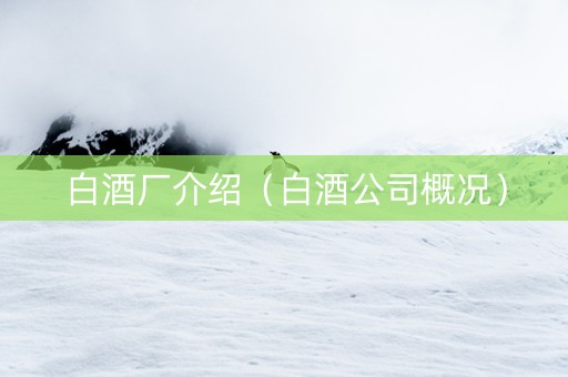白酒厂介绍（白酒公司概况）