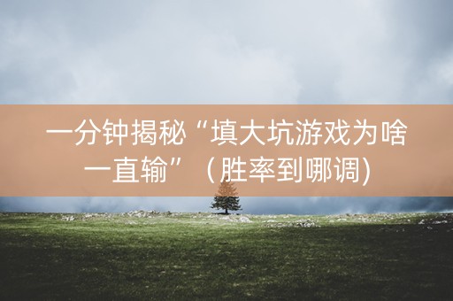 一分钟揭秘“填大坑游戏为啥一直输”（胜率到哪调)