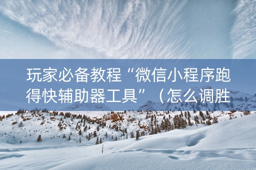 玩家必备教程“微信小程序跑得快辅助器工具”（怎么调胜率)