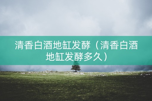清香白酒地缸发酵（清香白酒地缸发酵多久）