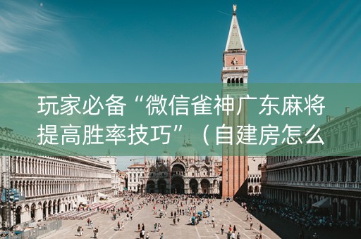 玩家必备“微信雀神广东麻将提高胜率技巧”（自建房怎么拿好牌)