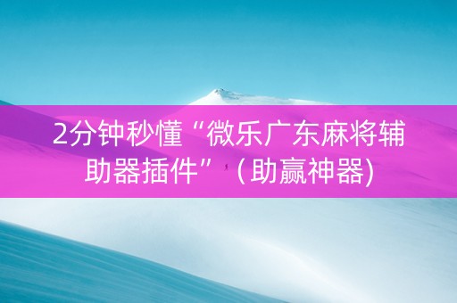 2分钟秒懂“微乐广东麻将辅助器插件”（助赢神器)
