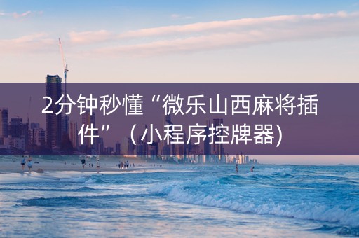 2分钟秒懂“微乐山西麻将插件”（小程序控牌器)