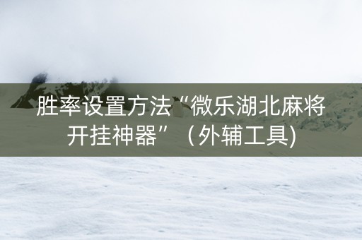 胜率设置方法“微乐湖北麻将开挂神器”（外辅工具)