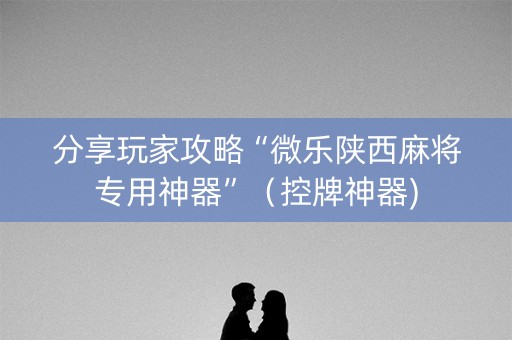 分享玩家攻略“微乐陕西麻将专用神器”（控牌神器)