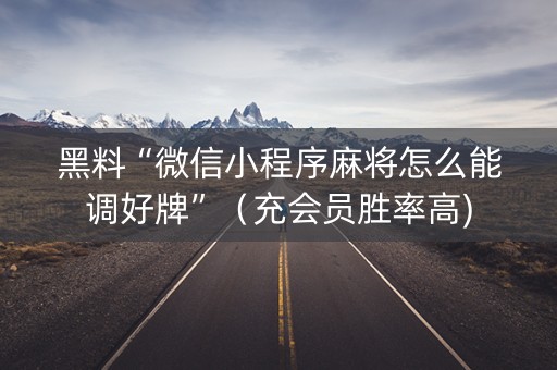 黑料“微信小程序麻将怎么能调好牌”（充会员胜率高)