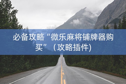 必备攻略“微乐麻将铺牌器购买”（攻略插件)