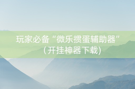 玩家必备“微乐掼蛋辅助器”（开挂神器下载)
