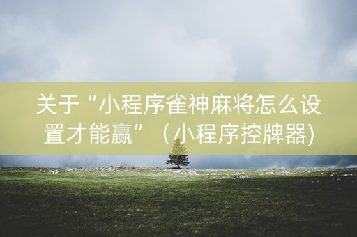 关于“小程序雀神麻将怎么设置才能赢”（小程序控牌器)
