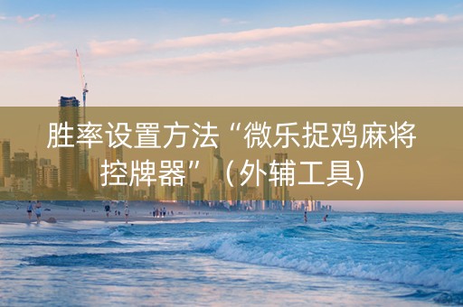 胜率设置方法“微乐捉鸡麻将控牌器”（外辅工具)