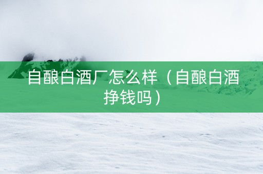 自酿白酒厂怎么样（自酿白酒挣钱吗）
