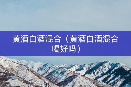 黄酒白酒混合（黄酒白酒混合喝好吗）
