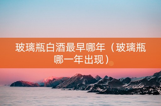 玻璃瓶白酒最早哪年（玻璃瓶哪一年出现）