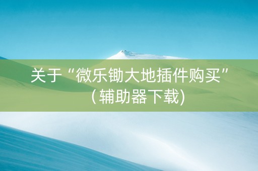 关于“微乐锄大地插件购买”（辅助器下载)