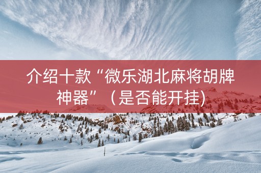 介绍十款“微乐湖北麻将胡牌神器”（是否能开挂)