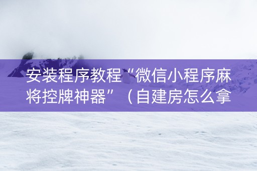 安装程序教程“微信小程序麻将控牌神器”（自建房怎么拿好牌)