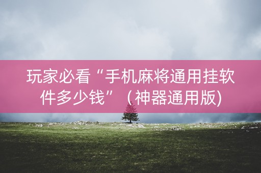 玩家必看“手机麻将通用挂软件多少钱”（神器通用版)
