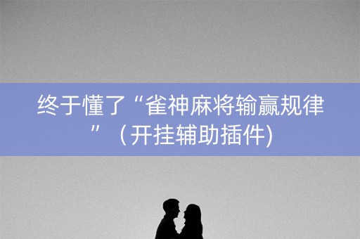 终于懂了“雀神麻将输赢规律”（开挂辅助插件)