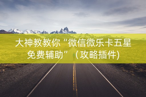 大神教教你“微信微乐卡五星免费辅助”（攻略插件)