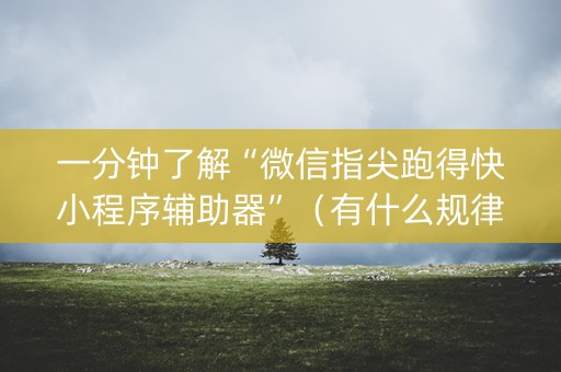 一分钟了解“微信指尖跑得快小程序辅助器”（有什么规律)