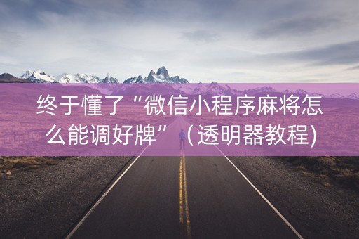 终于懂了“微信小程序麻将怎么能调好牌”（透明器教程)