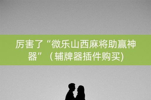 厉害了“微乐山西麻将助赢神器”（辅牌器插件购买)