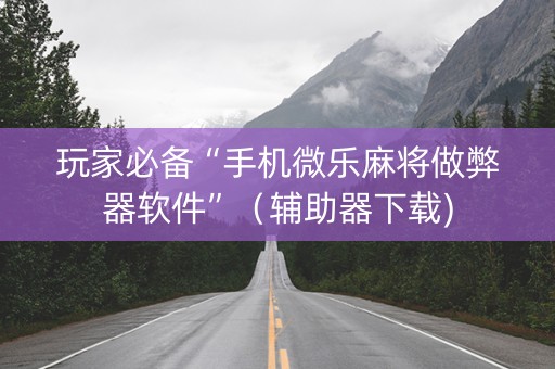 玩家必备“手机微乐麻将做弊器软件”（辅助器下载)