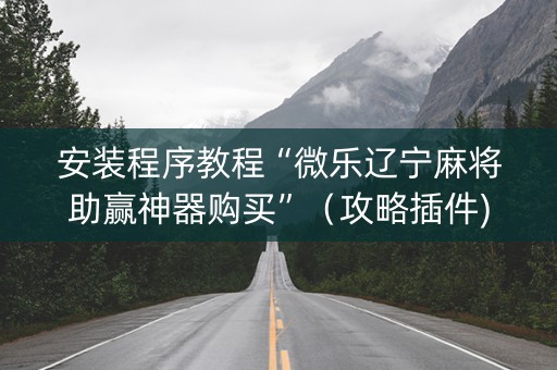 安装程序教程“微乐辽宁麻将助赢神器购买”（攻略插件)
