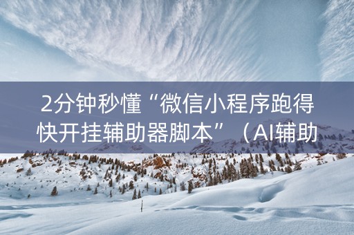 2分钟秒懂“微信小程序跑得快开挂辅助器脚本”（AI辅助胡牌规则)