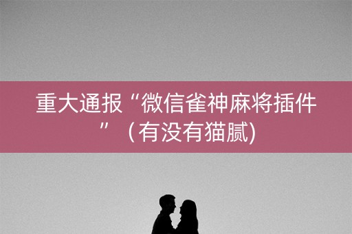 重大通报“微信雀神麻将插件”（有没有猫腻)