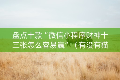 盘点十款“微信小程序财神十三张怎么容易赢”（有没有猫腻)