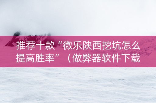 推荐十款“微乐陕西挖坑怎么提高胜率”（做弊器软件下载)