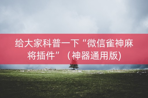 给大家科普一下“微信雀神麻将插件”（神器通用版)