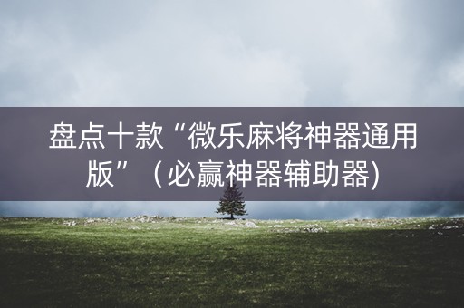 盘点十款“微乐麻将神器通用版”（必赢神器辅助器)