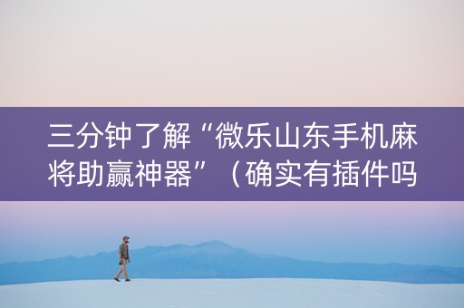 三分钟了解“微乐山东手机麻将助赢神器”（确实有插件吗)