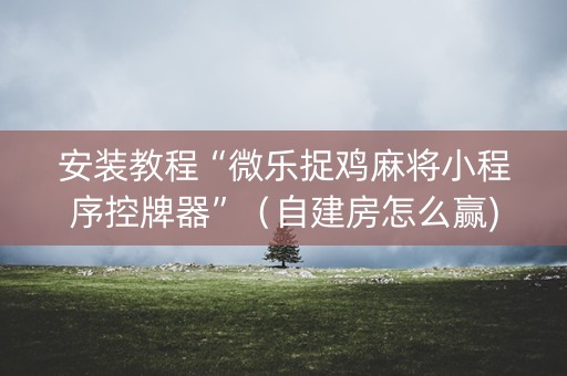 安装教程“微乐捉鸡麻将小程序控牌器”（自建房怎么赢)