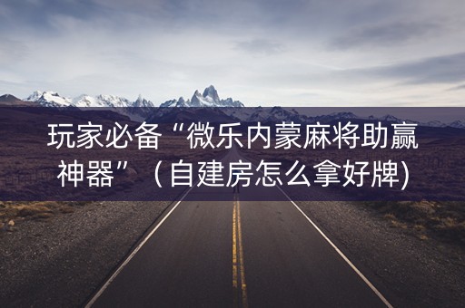 玩家必备“微乐内蒙麻将助赢神器”（自建房怎么拿好牌)