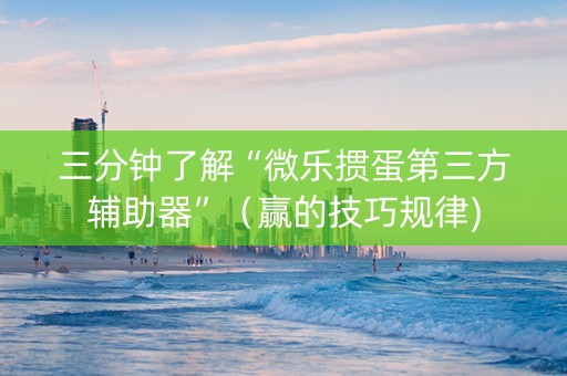 三分钟了解“微乐掼蛋第三方辅助器”（赢的技巧规律)