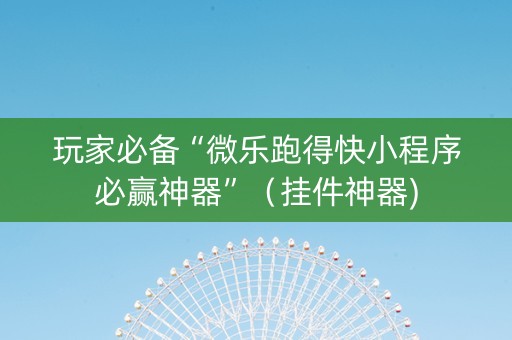 玩家必备“微乐跑得快小程序必赢神器”（挂件神器)