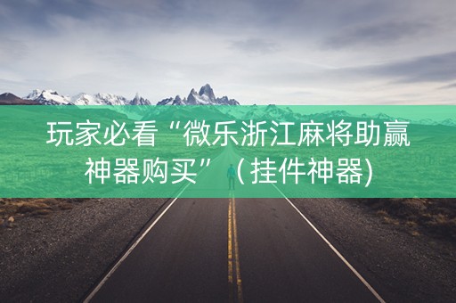玩家必看“微乐浙江麻将助赢神器购买”（挂件神器)