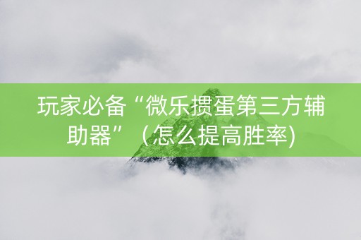 玩家必备“微乐掼蛋第三方辅助器”（怎么提高胜率)